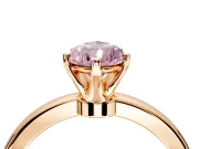 Solitaire Engagement Ring Setting for Fancy Pink Pear-Shaped Center with Plain Band and Tulip Prong Head in Rose Gold