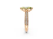 Solitaire Engagement Ring Setting for Fancy Yellow Marquise Center with Multi-Row Accents and Prong Head in Rose Gold