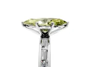 Solitaire Engagement Ring Setting for Fancy Yellow Marquise Center with Channel Baguette Band and Prong Head in Platinum
