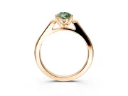 Solitaire Engagement Ring Setting for Fancy Green Pear-Shaped Center with Channel Accents and Prong Head in Rose Gold