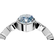 Milgrain Bezel Engagement Ring Setting for Fancy Blue Marquise Center with Marquise Stations and Bezel Head in Platinum