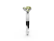 Solitaire Engagement Ring Setting for Fancy Yellow Heart-Shaped Center with Wide Knife Ridge Band and Prong Head in Sterling Silver