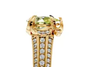 Solitaire Engagement Ring Setting for Fancy Yellow Pear-Shaped Center with Accented Split Shank and Prong Head in Yellow Gold