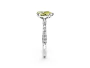 Solitaire Engagement Ring Setting for Fancy Yellow Pear-Shaped Center with Pave Accents and Prong Head in Sterling Silver