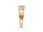 Tension Engagement Ring Setting for Fancy Yellow Pear-Shaped Center with Wide Flat Band and Tension Head in Rose Gold