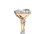 Solitaire Engagement Ring Setting for Pear-Shaped Center with Bezel Station Band and Prong Head in Rose Gold