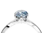 Solitaire Engagement Ring Setting for Fancy Blue Marquise Center with Plain Split Shank and Prong Head in Sterling Silver