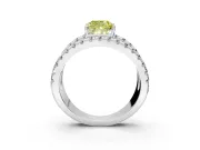 Solitaire Engagement Ring Setting for Fancy Yellow Cushion Cut Center with Wide-Open Split Shank and Prong Head in Platinum