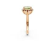 Starburst Halo Engagement Ring Setting for Fancy Yellow Princess Cut Center with Thin Round-Wire Band and Prong Head in Rose Gold