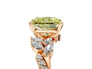 Solitaire Engagement Ring Setting for Fancy Yellow Radiant Cut Center with Marquise Accent Twist Band and Prong Head in Rose Gold