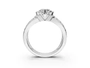 Bezel Engagement Ring Setting for Round Cut Center with Wide Channel-Set Band and Bezel Head in Platinum