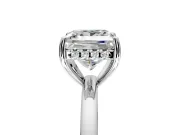Solitaire Engagement Ring Setting for Princess Cut Center with Fine Wire Band and Prong Head in White Gold