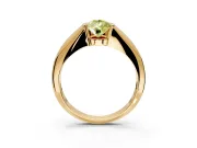 Tension Engagement Ring Setting for Fancy Yellow Pear-Shaped Center with Wide Tapered Band and Tension Head in Yellow Gold