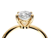 Minimalist Solitaire Engagement Ring Setting for Marquise Center with Thin Band and Prong Head in Yellow Gold