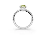 Solitaire Engagement Ring Setting for Fancy Yellow Marquise Center with Multi-Row Pave Accents and Basket Head in Sterling Silver