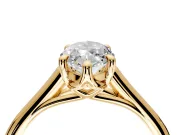 Solitaire Engagement Ring Setting for Marquise Center with Cathedral Band and Prong Head in Yellow Gold