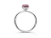 Solitaire Engagement Ring Setting for Fancy Pink Radiant Cut Center with Plain Band, Open Basket and Prong Head in Sterling Silver