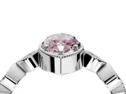 Vintage Station Engagement Ring Setting for Fancy Pink Marquise Center with Accents and Prong Head in Platinum
