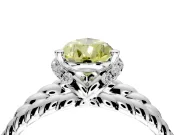 Halo Engagement Ring Setting for Fancy Yellow Pear-Shaped Center with Rope Twist Split Shank and Prong Head in Platinum