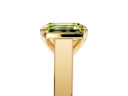 Solitaire Engagement Ring Setting for Fancy Yellow Emerald Cut Center with Tapered Split Shoulders and Prong Head in Yellow Gold
