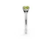 Solitaire Engagement Ring Setting for Fancy Yellow Cushion Cut Center with Knife Ridge Band and Claw Prong Head in White Gold
