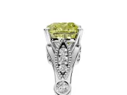 Solitaire Engagement Ring Setting for Fancy Yellow Cushion Cut Center with Marquise and Bezel Accents and Prong Head in Sterling Silver