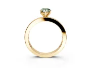 Solitaire Engagement Ring Setting for Fancy Green Pear-Shaped Center with Channel Baguette Band and Prong Head in Yellow Gold