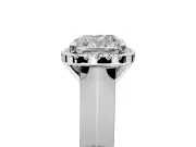 Halo Engagement Ring Setting for Cushion Cut Center with Knife Ridge Cathedral Band and Prong Head in Platinum