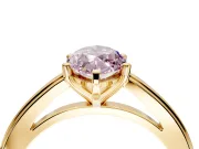 Solitaire Engagement Ring Setting for Fancy Pink Marquise Center with Flat-Sided Plain Band and Prong Head in Yellow Gold