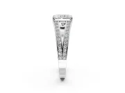 Split Shank Engagement Ring Setting for Radiant Cut Center with Pave Split Shank and Prong Head in Platinum