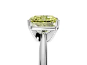 Solitaire Engagement Ring Setting for Fancy Yellow Radiant Cut Center with Knife Ridge Band and Claw Prong Head in Platinum