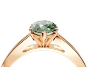 Solitaire Engagement Ring Setting for Fancy Green Marquise Center with Princess Cut Channel Band and Prong Head in Rose Gold