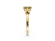 Solitaire Engagement Ring Setting for Fancy Yellow Emerald Cut Center with Plain Band and Tulip Prong Head in Yellow Gold