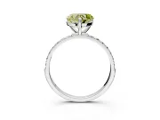 Solitaire Engagement Ring Setting for Fancy Yellow Heart-Shaped Center with Pave Accents and Prong Head in Platinum