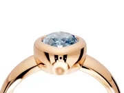 Solitaire Engagement Ring Setting for Fancy Blue Marquise Center with Wide Band and Bezel Head in Rose Gold