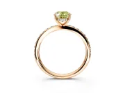 Solitaire Engagement Ring Setting for Fancy Yellow Oval Center with Fine Pave Band and Prong Head in Rose Gold