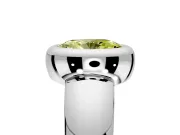 Solitaire Engagement Ring Setting for Fancy Yellow Oval Center with Wide Band and Bezel Head in White Gold