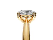 Solitaire Engagement Ring Setting for Oval Center with Reverse Tapered Band and Prong Head in Yellow Gold