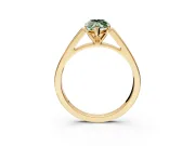 Solitaire Engagement Ring Setting for Fancy Green Marquise Center with Tapered Split Shoulders and Prong Head in Yellow Gold