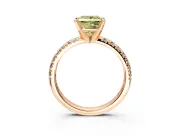 Solitaire Engagement Ring Setting for Fancy Yellow Princess Cut Center with Large Accents and Prong Head in Rose Gold