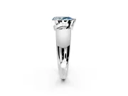 Tension Engagement Ring Setting for Fancy Blue Pear-Shaped Center with Wide Flat Band and Tension Head in Platinum