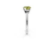Solitaire Engagement Ring Setting for Fancy Yellow Round Cut Center with Knife Ridge Band and Claw Prong Head in Sterling Silver