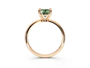 Minimalist Solitaire Engagement Ring Setting for Fancy Green Oval Center with Thin Band and Prong Head in Rose Gold