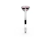 Solitaire Engagement Ring Setting for Fancy Pink Princess Cut Center with Tapered Shoulders and Prong Head in Platinum