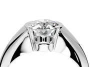 Tension Engagement Ring Setting for Oval Center with Wide Tapered Band and Tension Head in Sterling Silver
