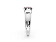 Tension Engagement Ring Setting for Fancy Pink Princess Cut Center with Wide Flat Band and Tension Head in White Gold
