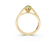 Solitaire Engagement Ring Setting for Fancy Yellow Marquise Center with Tapered Split Shoulders and Prong Head in Yellow Gold