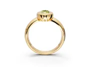 Solitaire Engagement Ring Setting for Fancy Yellow Marquise Center with Wide Band and Bezel Head in Yellow Gold