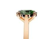 Solitaire Engagement Ring Setting for Fancy Green Oval Center with Tapered Shoulders and Prong Head in Rose Gold