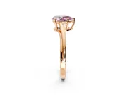 Solitaire Engagement Ring Setting for Fancy Pink Pear-Shaped Center with Plain Bypass Twist Band and Prong Head in Rose Gold